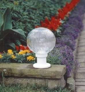 AB141284/05 exterier.stlpikove svietidlo 1x100W/E27, IP23, v31cm, biela/cire sklo