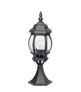 AB148684/06 exterier.stlpikove svietidlo, retro design 1x60W/E27, IP23, v51cm, hlinik/cierna/cire sklo