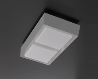 AA1LL1302B stropne svietidlo 4x42W/E27, s55x29cm, biely kov/triplex.sklo