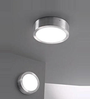AA1LD1400B stropne svietidlo 1x13W/LED/3000K/1300lm, IP42, d17cm, biely kov/matne sklo