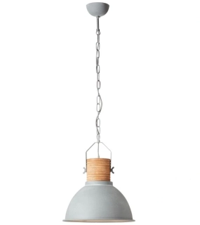 AB193630/70 zavesne svietidlo, industrial design 1x60W/E27, d39cm, ocel/patina beton/drevo