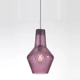 AA1LRM1105 zavesne svietidlo 1x70W/E27, d25/v40cm, amethystove sklo, Handmade in Italy