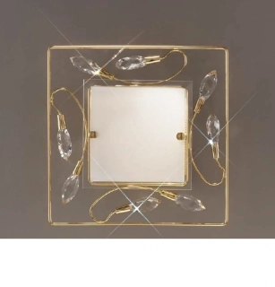 AK10219.61.3 nastenne svietidlo 1x40W/G9, 25x25cm, zlatene 24 karat GOLD /Swarovski Strass ciry