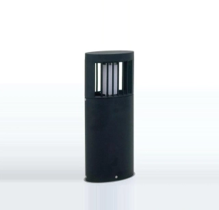 AB146784/06 exterier.stlpikove svietidlo 1x11W/E27, IP23, v40cm, hlinik/cierna/matny akryl